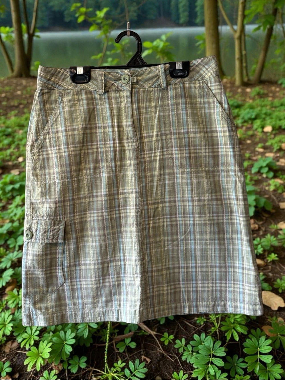 Woolrich Vintage Green & Grey Plaid Mini Skirt